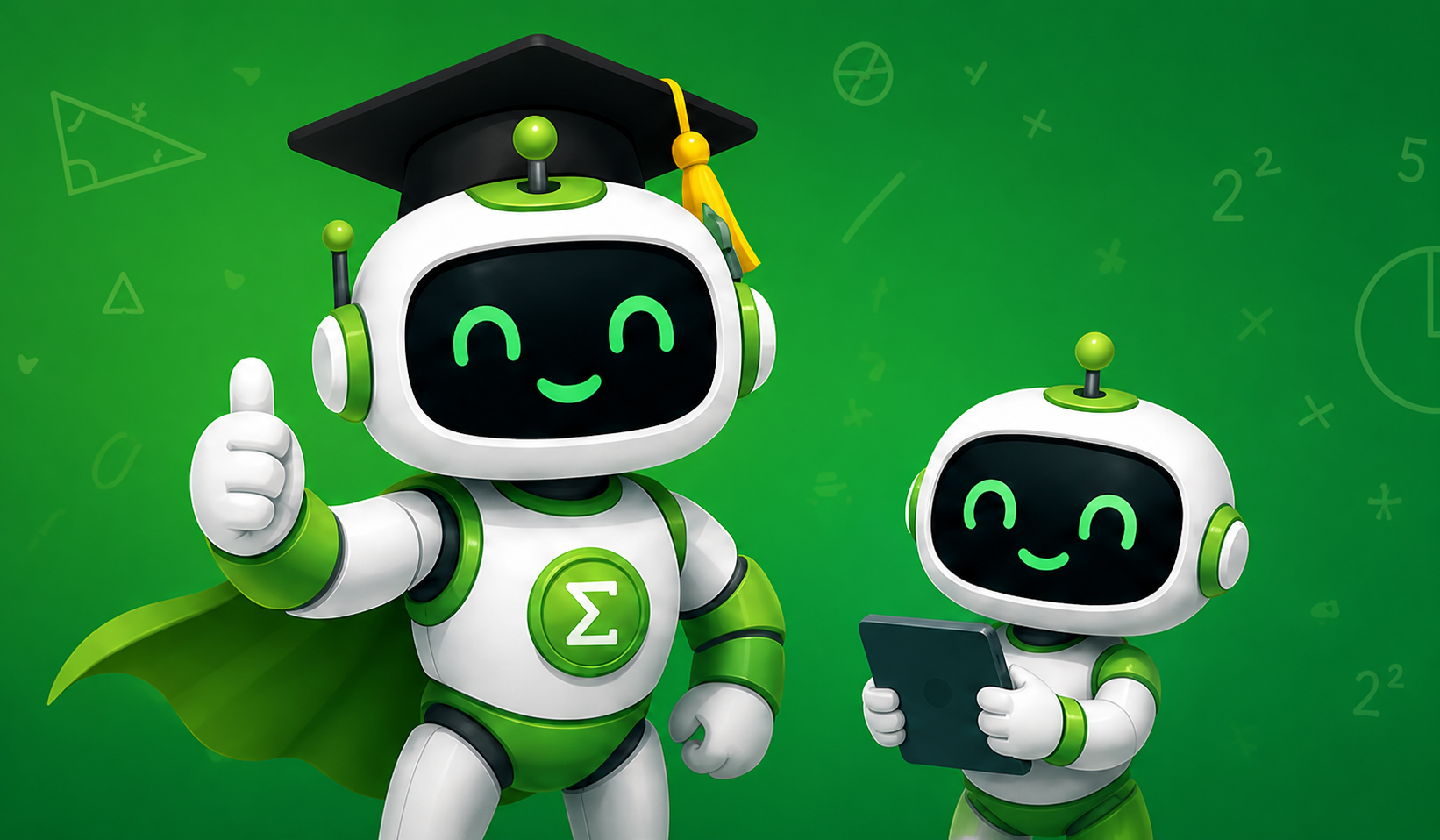 Cartoon math robots